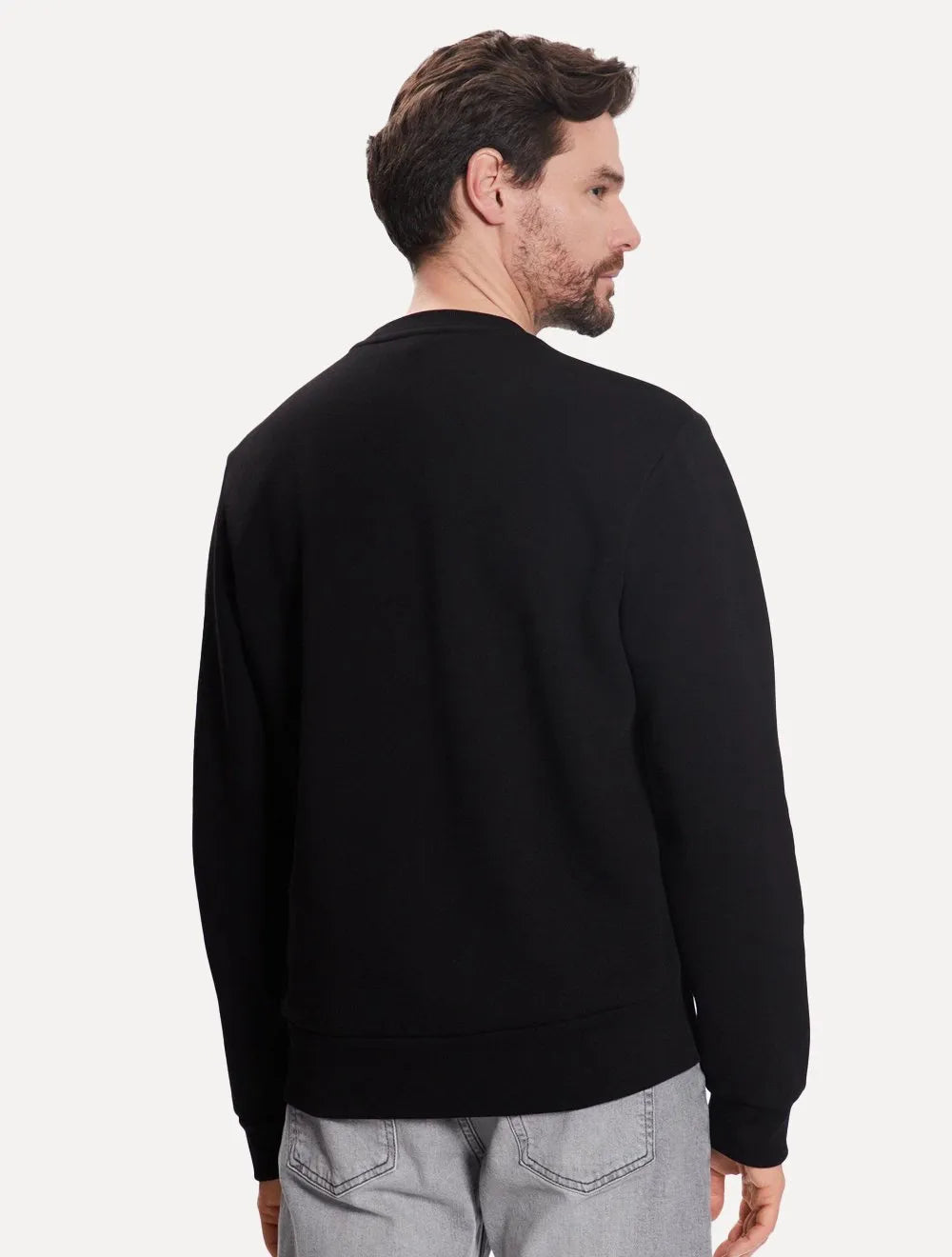Moletom Lacoste Masculino Crewneck Classic Croco Preto