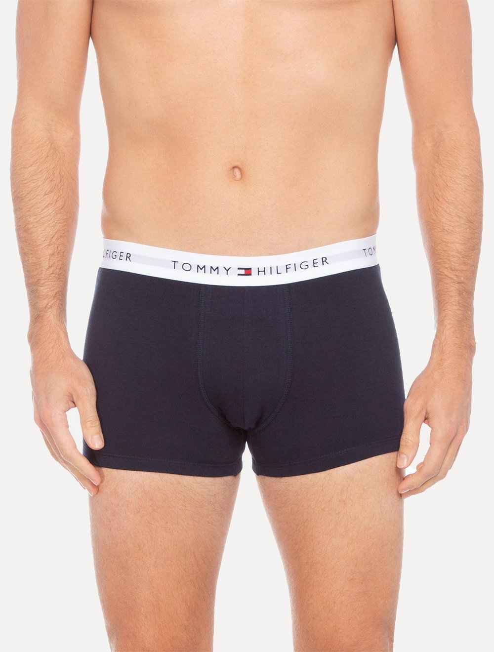 Kit Cuecas Tommy Hilfiger Cotton Stretch Trunk Repeat Vermelha/Marinho/Cinza 3UN