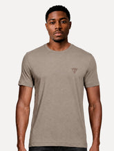 Camiseta Guess Masculina Bordado Peito Marrom Claro