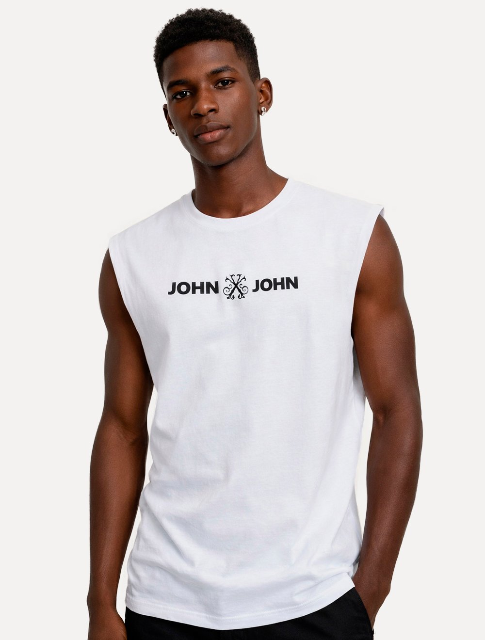 Regata John John Masculina Relaxed Fit Flat Branco