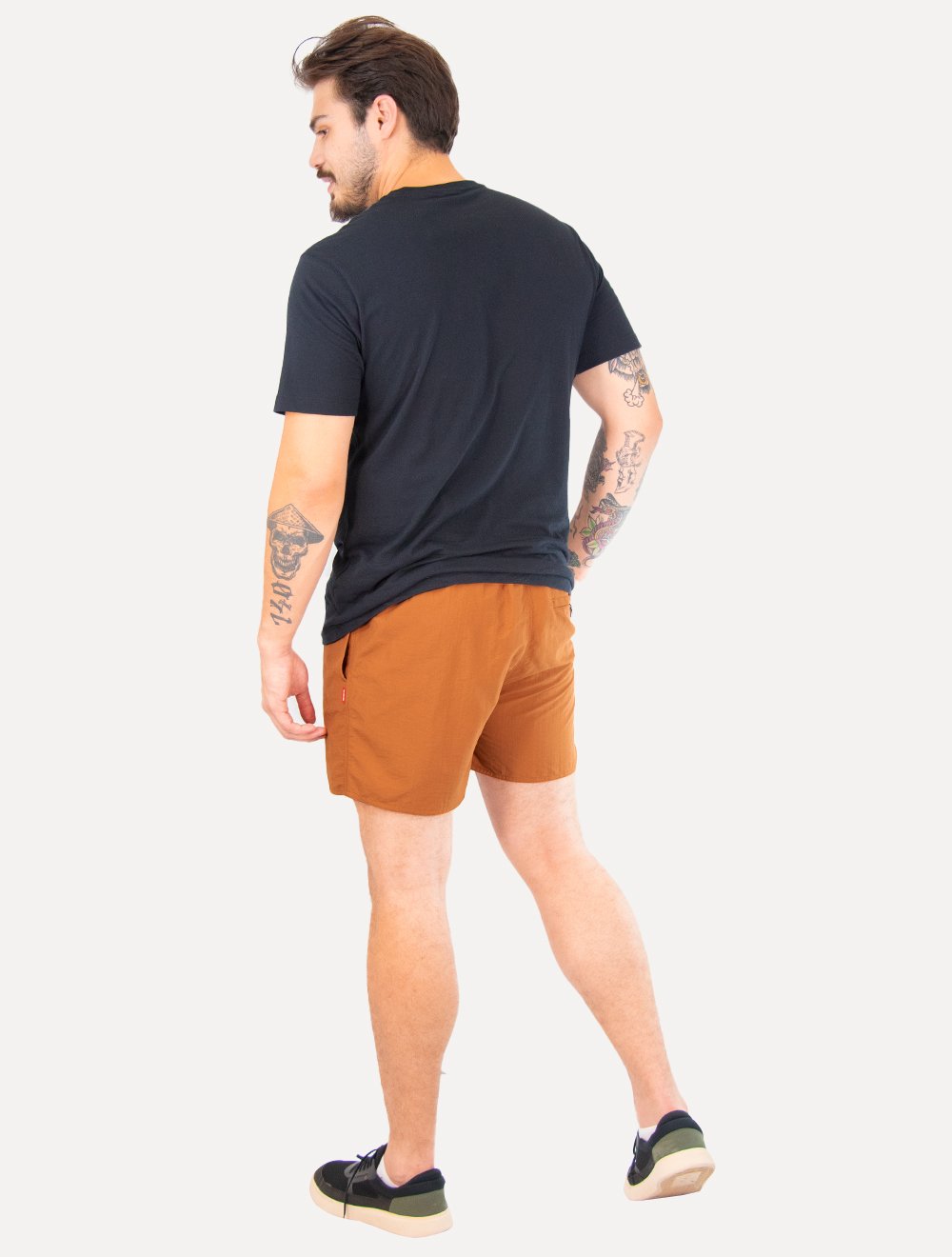 Short Reserva D'Água Beachwear Liso Premium Marrom Claro