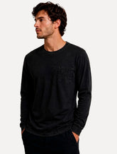 Camiseta Calvin Klein Jeans Masculina Manga Longa Pocket Preta