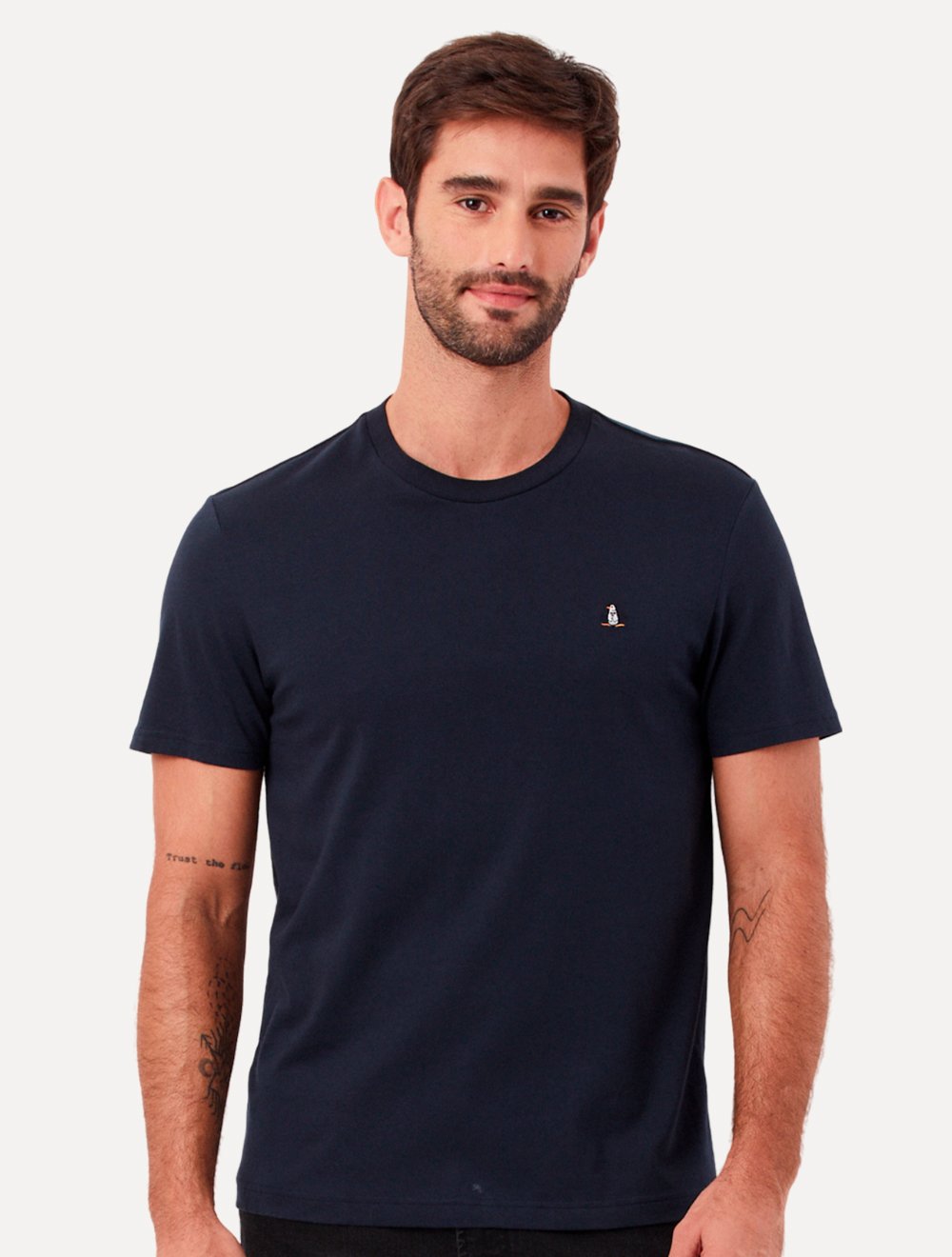Camiseta Original Penguin Masculina Regular Lisa Color Azul Marinho