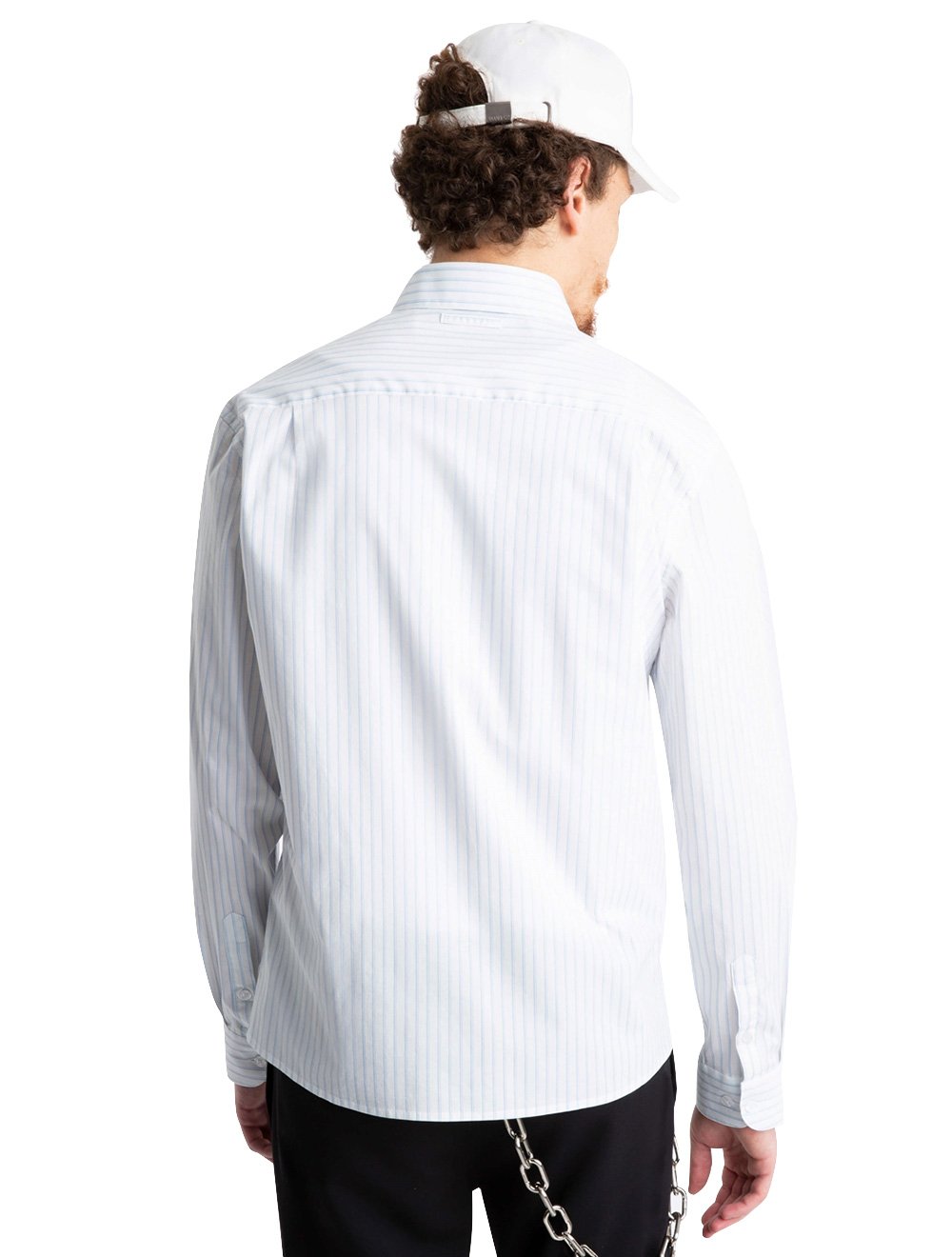 Camisa Ellus Masculina Regular Tricoline Skylight Classic Listrada Branca
