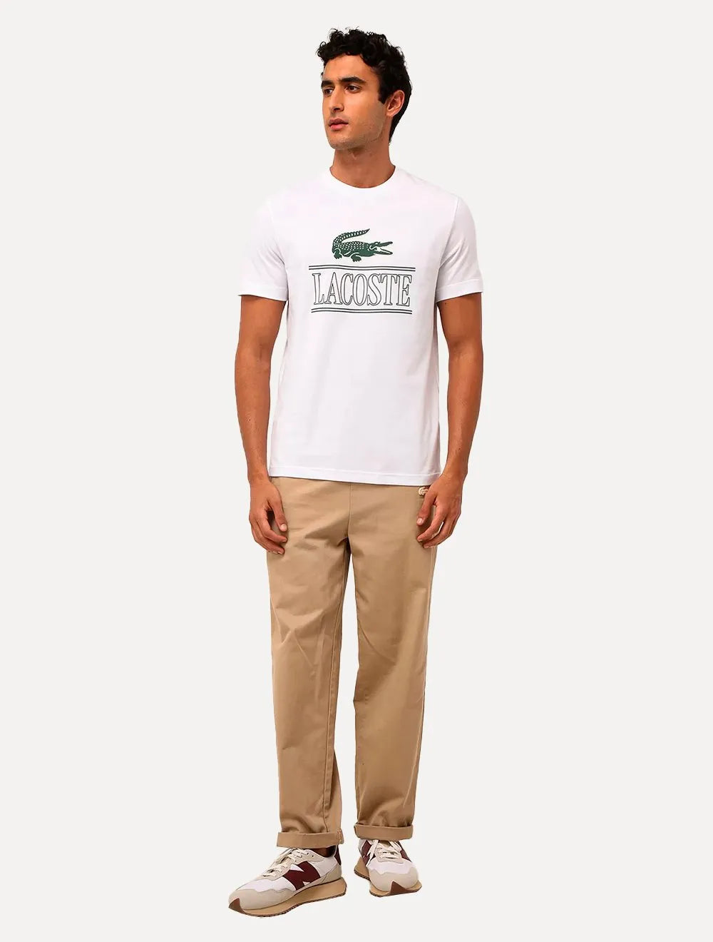 Camiseta Lacoste Masculina Heavy Cotton Jersey Vintage Branca