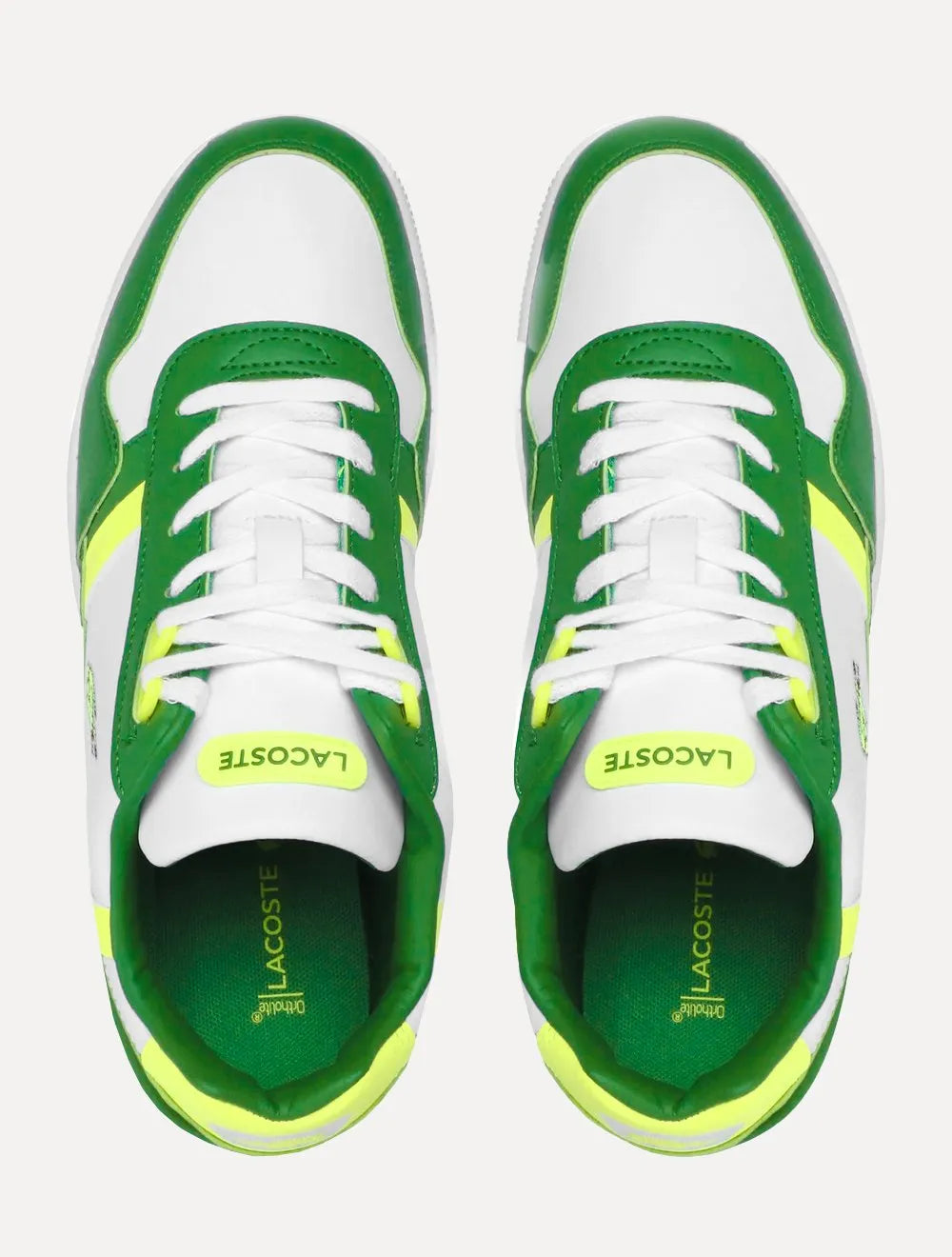 Tênis Lacoste Masculino Couro T-Clip Colour Block Trainers Branco/Verde