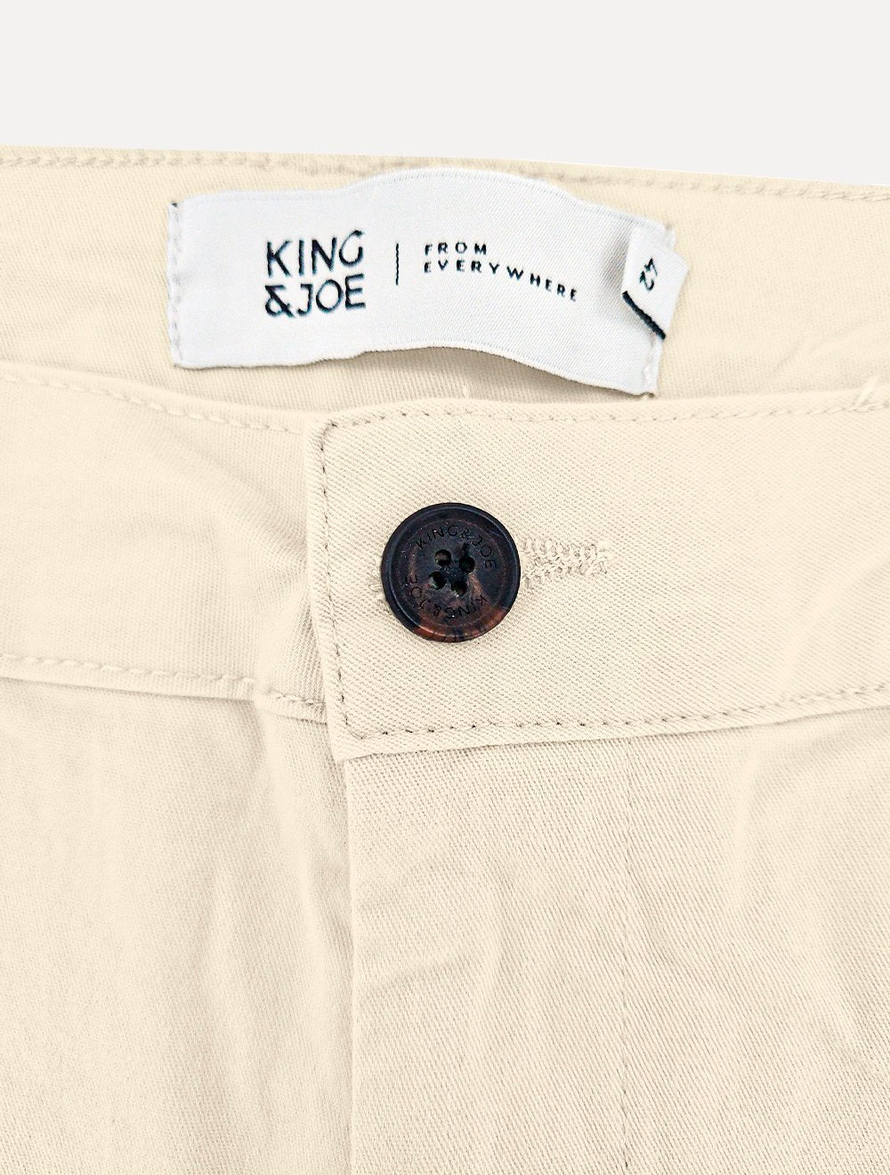 Calça King & Joe Sarja Masculina Slim Plaid Areia