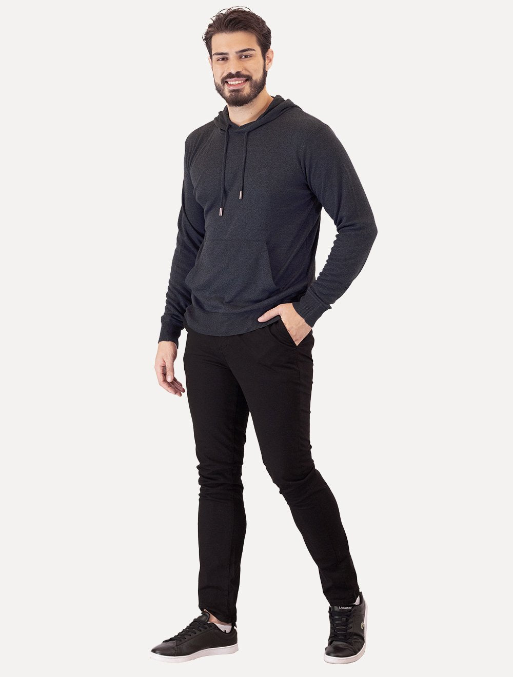 Blusa Ellus Tricot Masculina Cotton Poly Hood Marinho Mescla