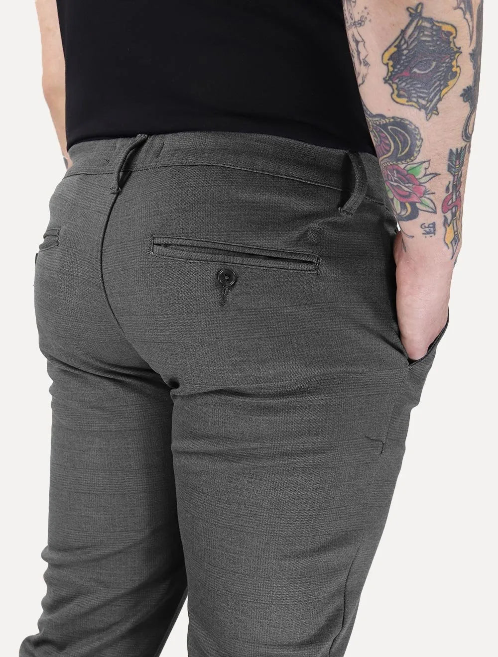 Calça Sergio K Masculina Alfaiataria Power Quadros Chumbo