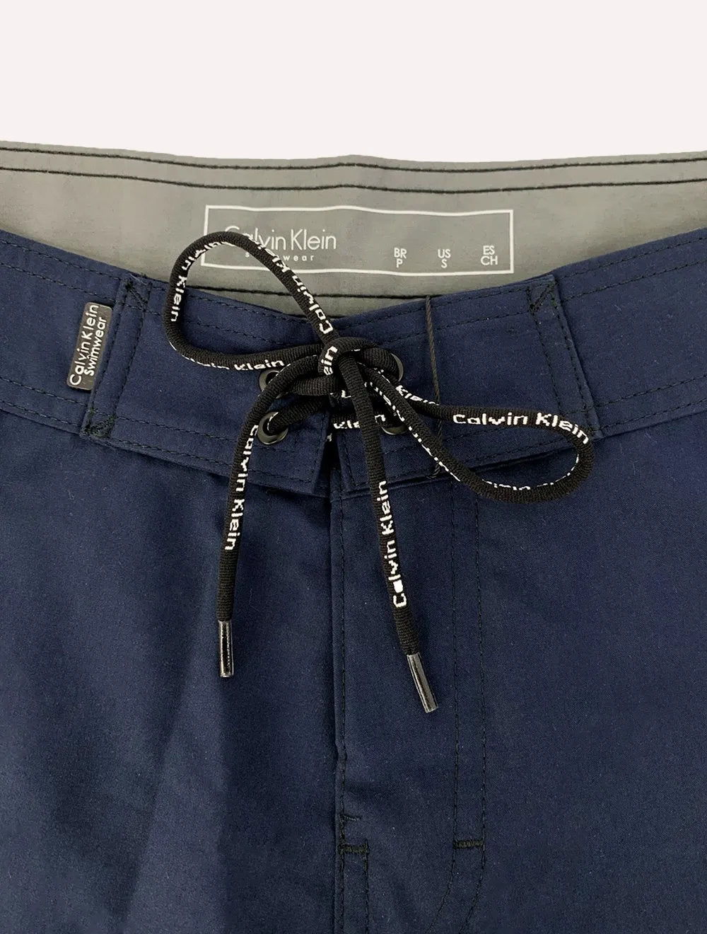Bermuda Calvin Klein Swimwear Masculina D'Água Vertical Logo Azul Marinho