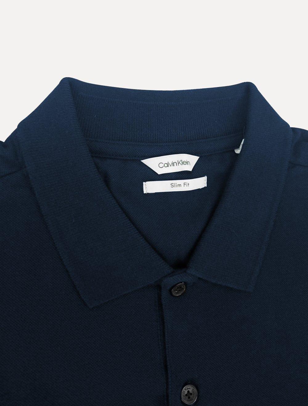 Polo Calvin Klein Piquet Slim Básica Sem Friso Azul Marinho