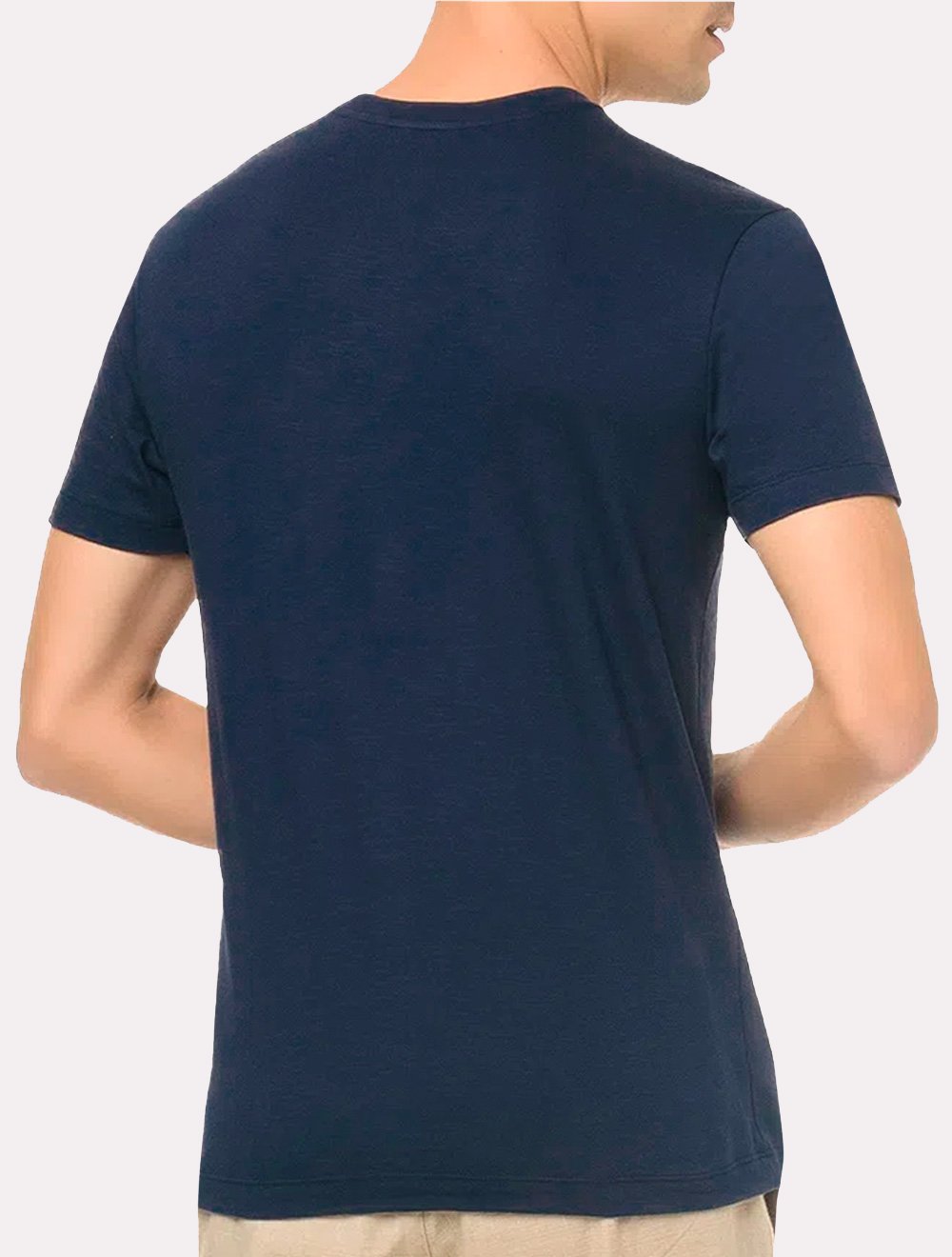 Camiseta Calvin Klein Masculina Flame New Logo Azul Marinho