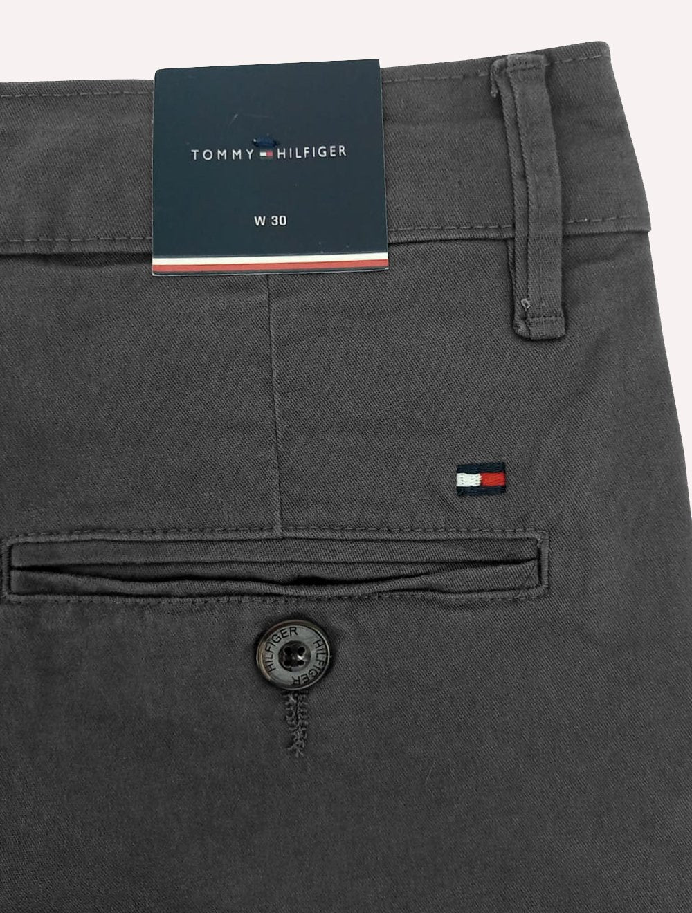 Bermuda Tommy Hilfiger Masculina de Sarja Stretch Chumbo