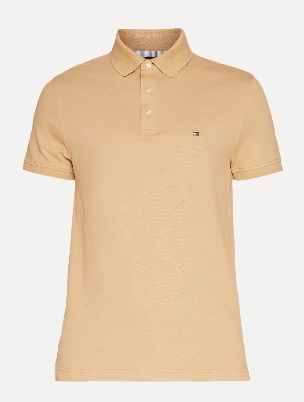 Polo Tommy Hilfiger Masculina Slim Piquet 1985 Cáqui