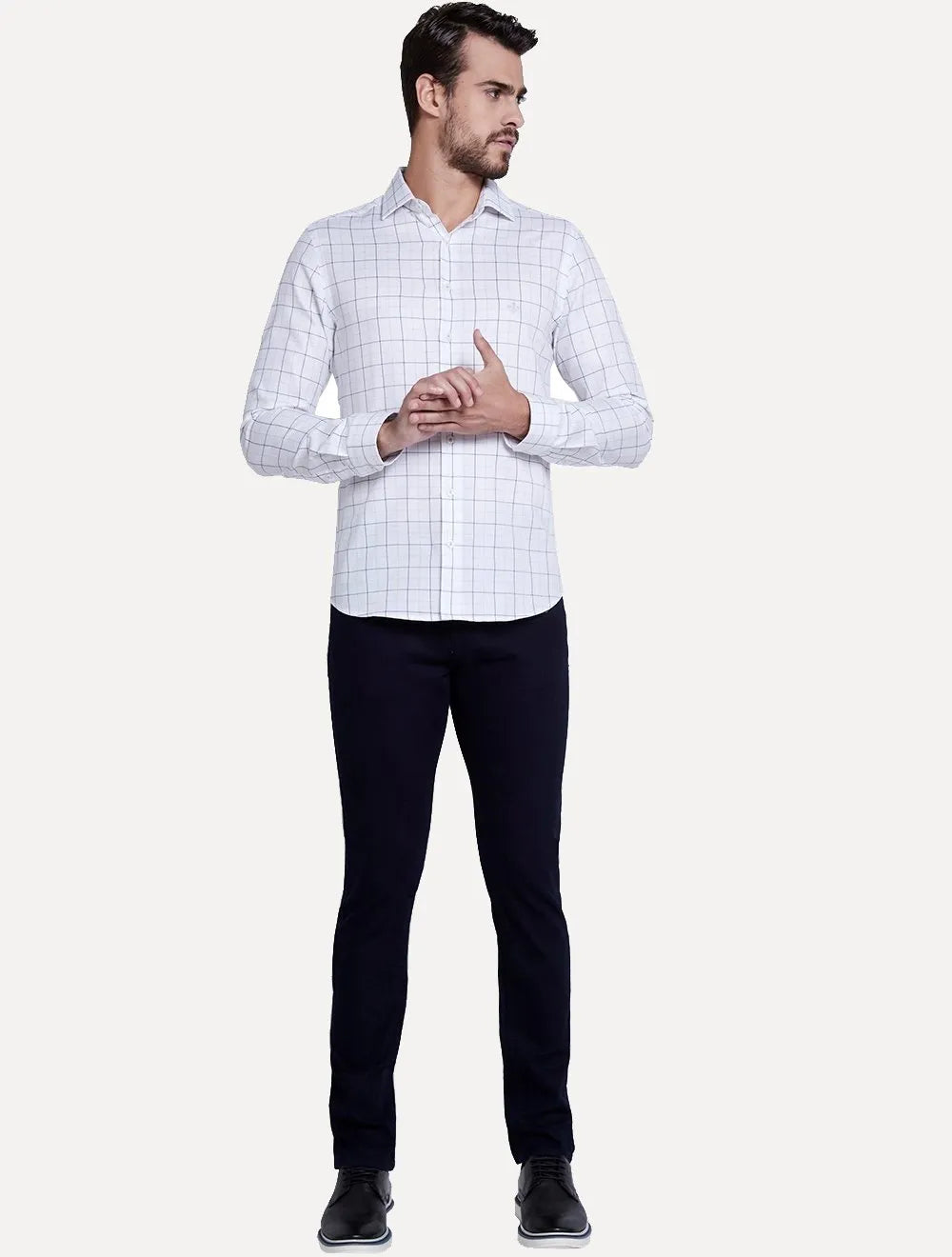Calça Dudalina Jeans Masculina Slim Stretch Five Pockets Escura