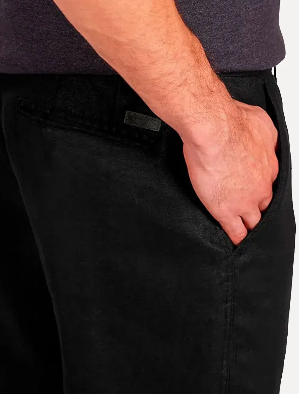 Bermuda Aramis Masculina Sarja Chino Cós Chambray Preta