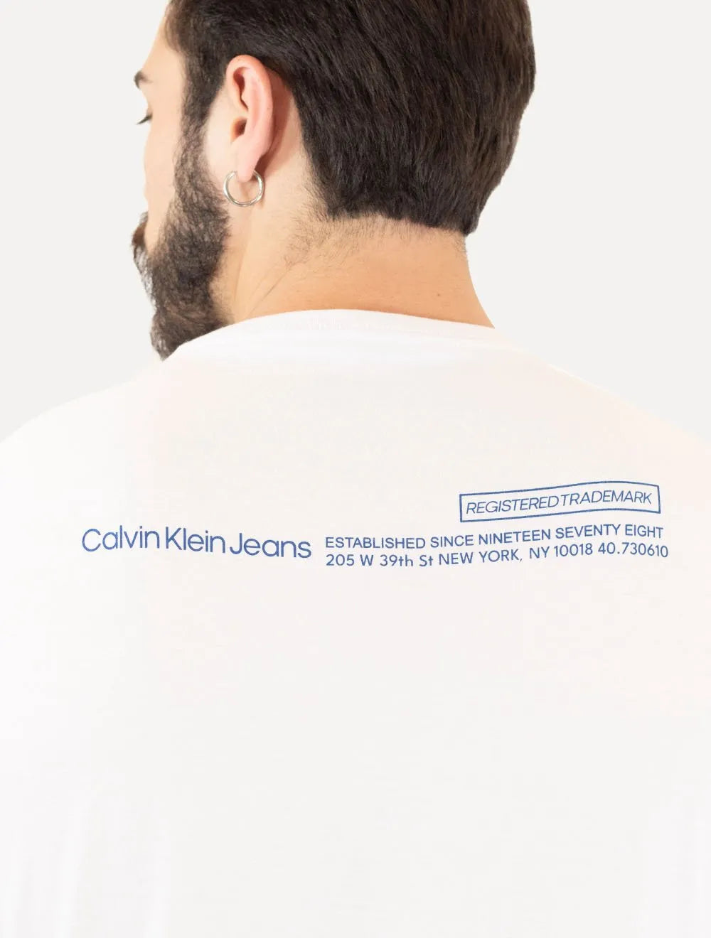 Camiseta Calvin Klein Jeans Masculina Micrologo Registered Branca