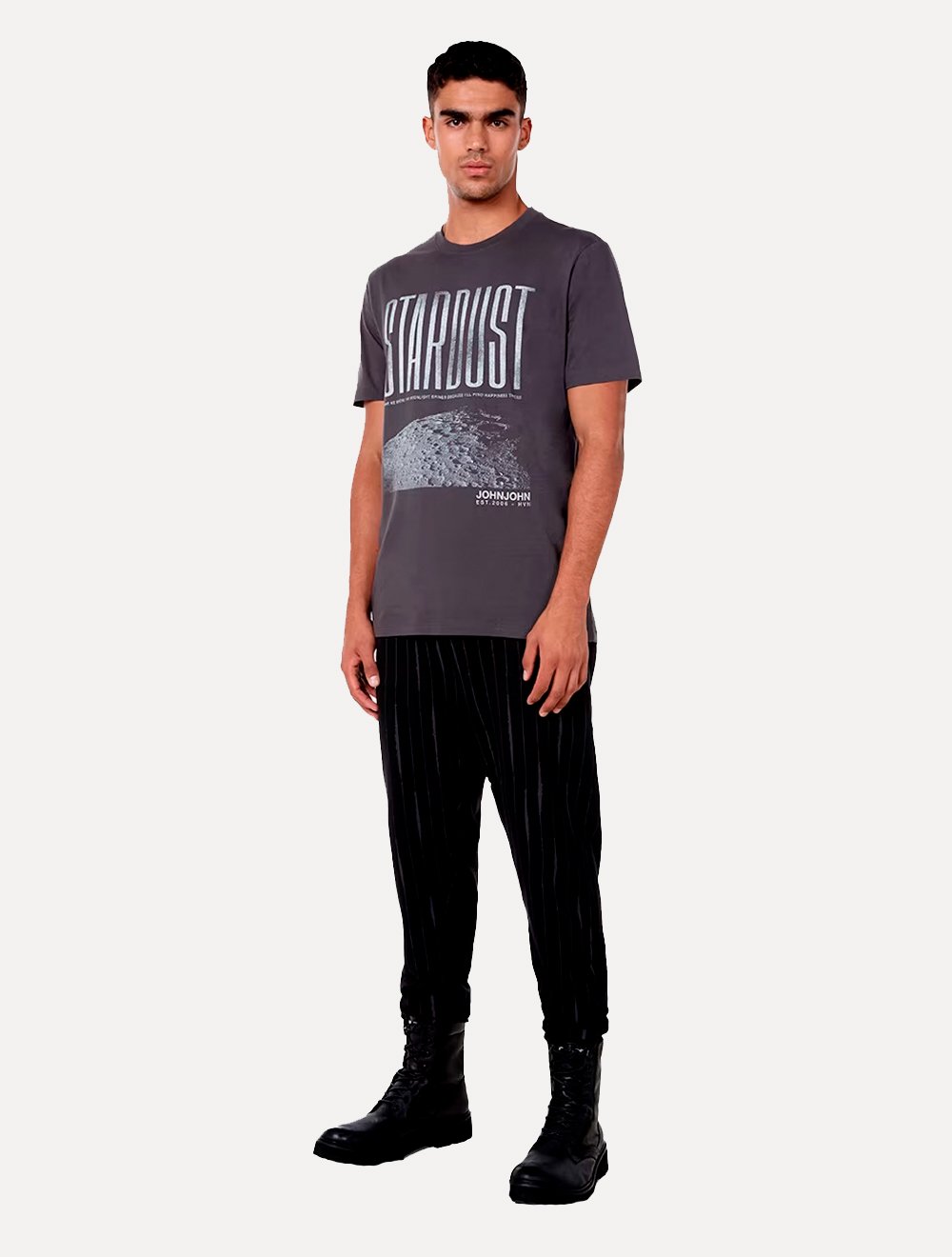 Calça John John Masculina Moletom Mike Stripes Preta