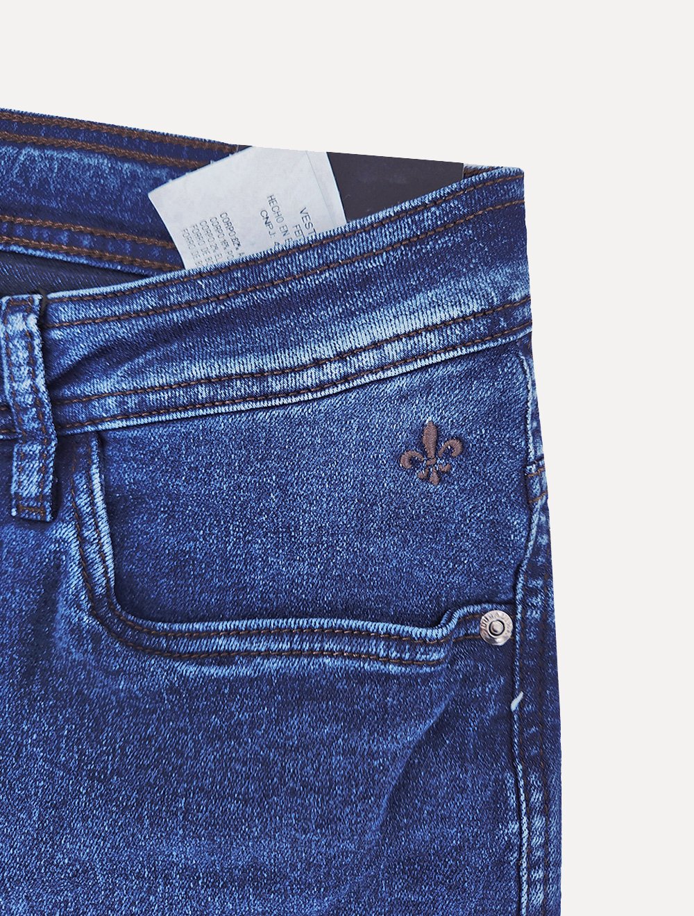 Calça Dudalina Jeans Masculina Slim Stretch Azul Médio