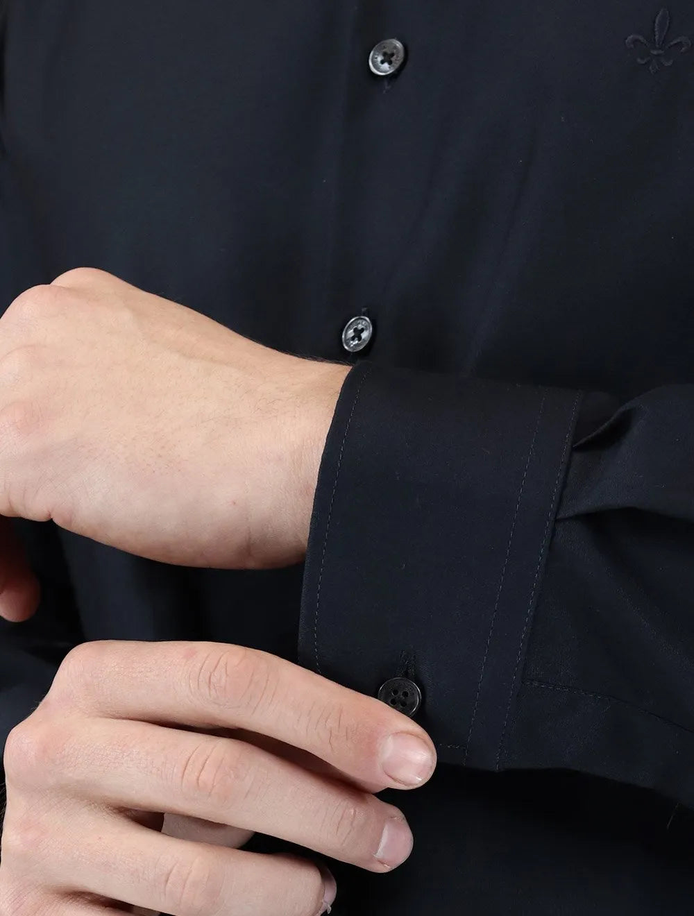 Camisa Dudalina Masculina Comfort Tricoline Lisa Azul Marinho