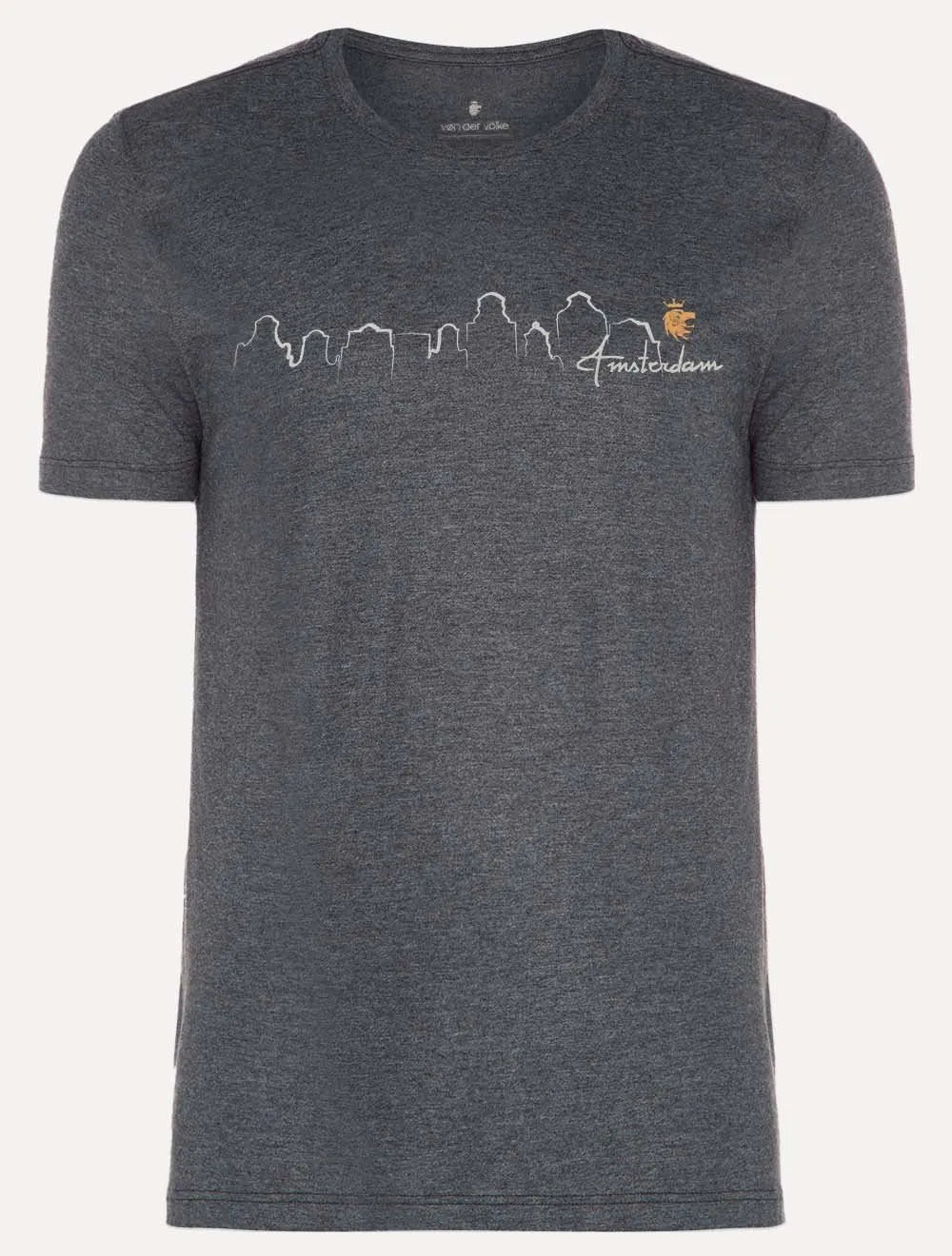 Camiseta Von der Volke Masculina Origineel Lines Buildings Chumbo Mescla