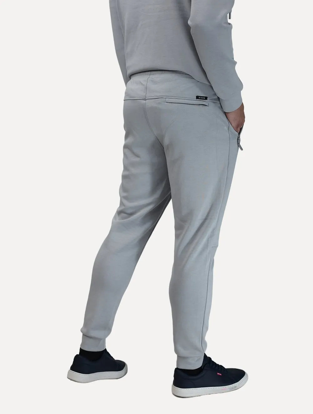 Conjunto Dixen Agasalho Moletom Jaqueta com Zíper Frontal Cinza