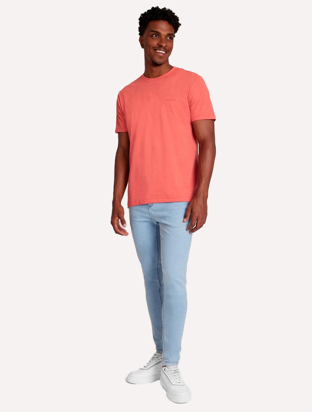 Camiseta Aramis Masculina Eco Lisa Vermelho Ocre Mescla