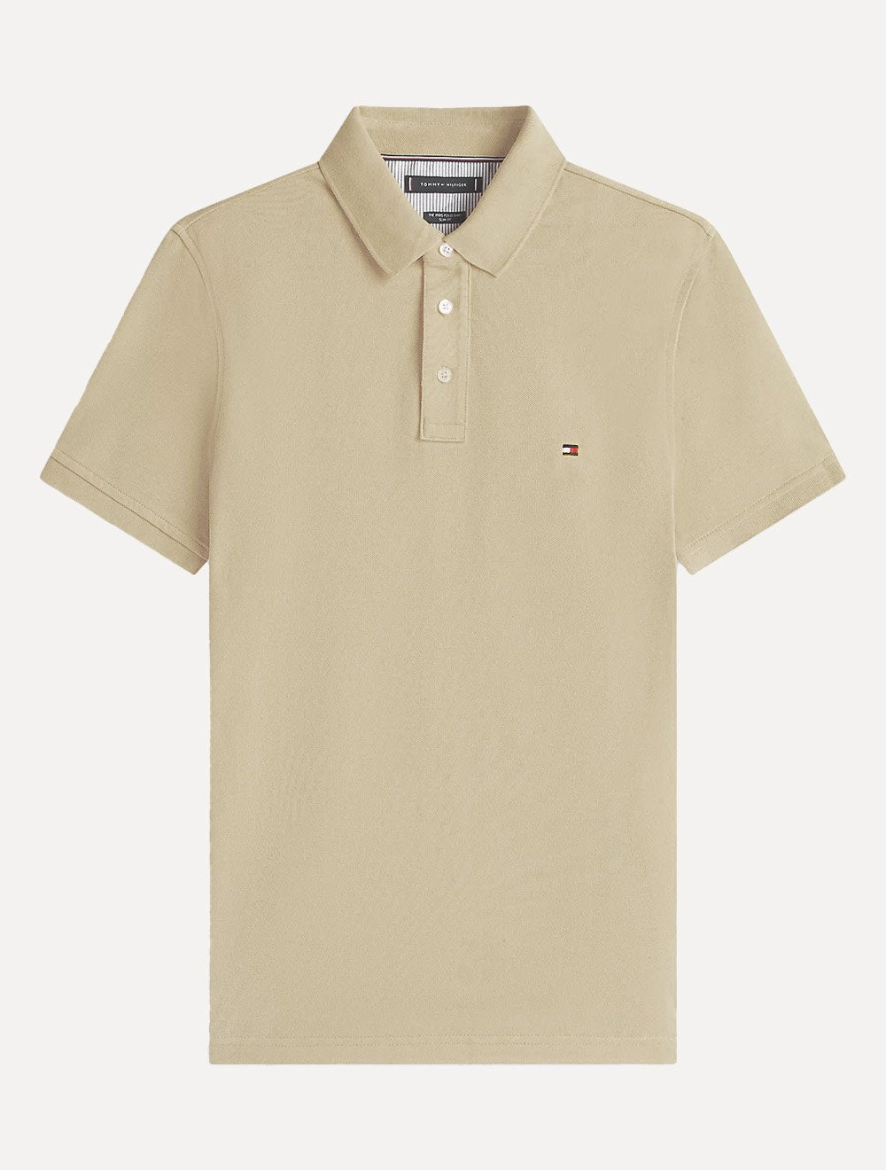 Polo Tommy Hilfiger Masculina Slim Piquet 1985 Cáqui Claro