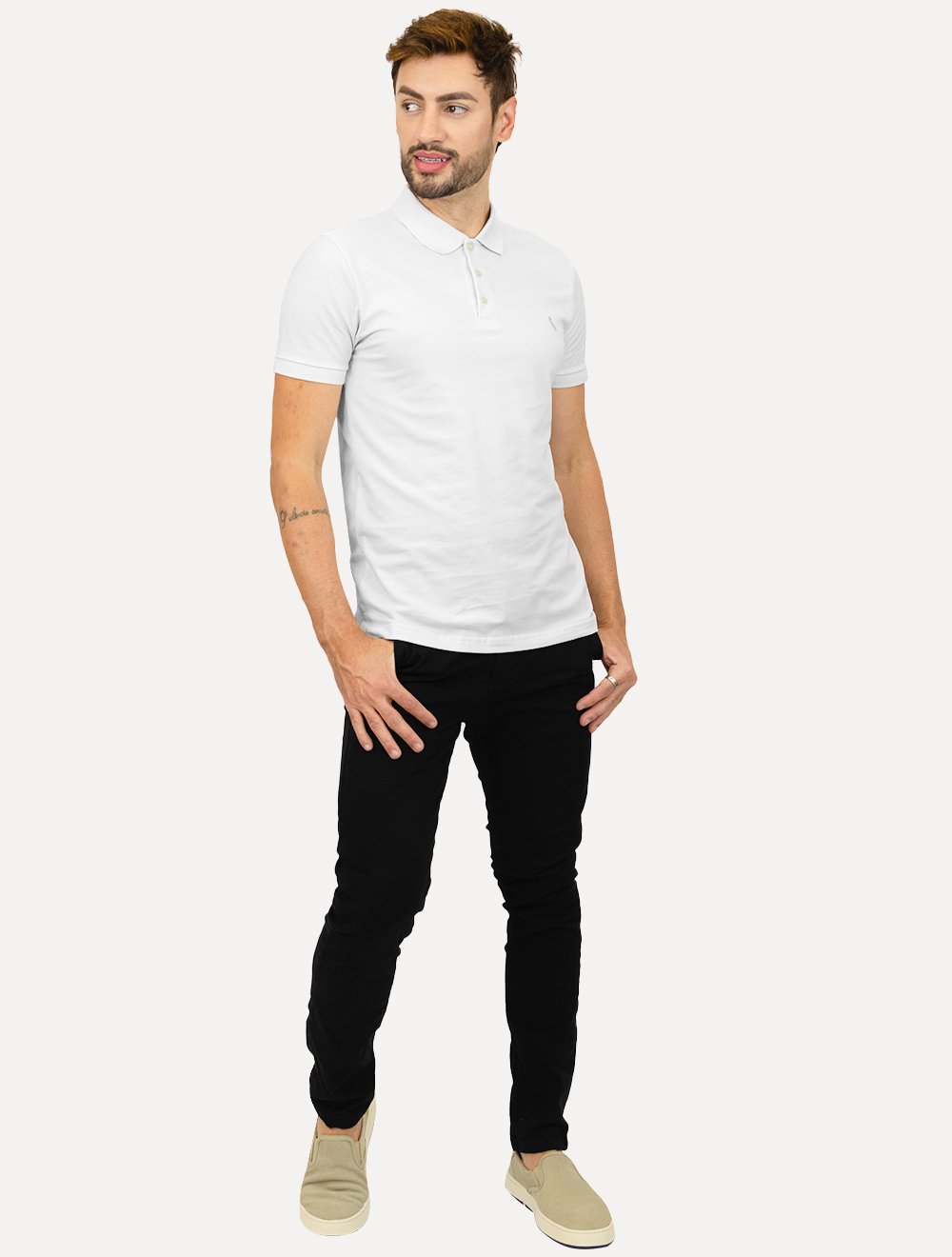 Polo Reserva Masculina Piquet Clássica Off-White