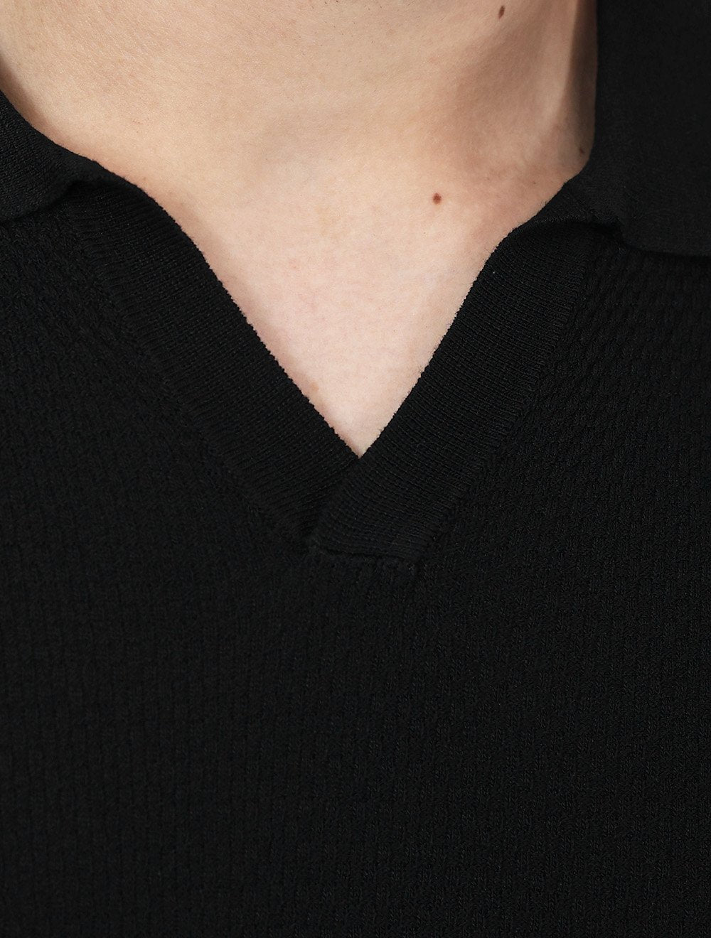 Polo Dixen Masculina Tricot Manga Curta Preta