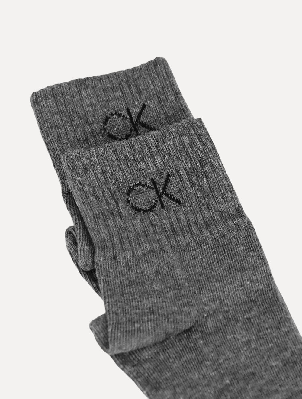 Meia Calvin Klein Esportiva Cano Médio CK Grafite Mescla 1UN