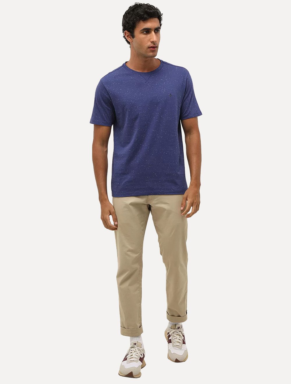 Camiseta Dudalina Masculina Regular Botonê Detail Azul Marinho