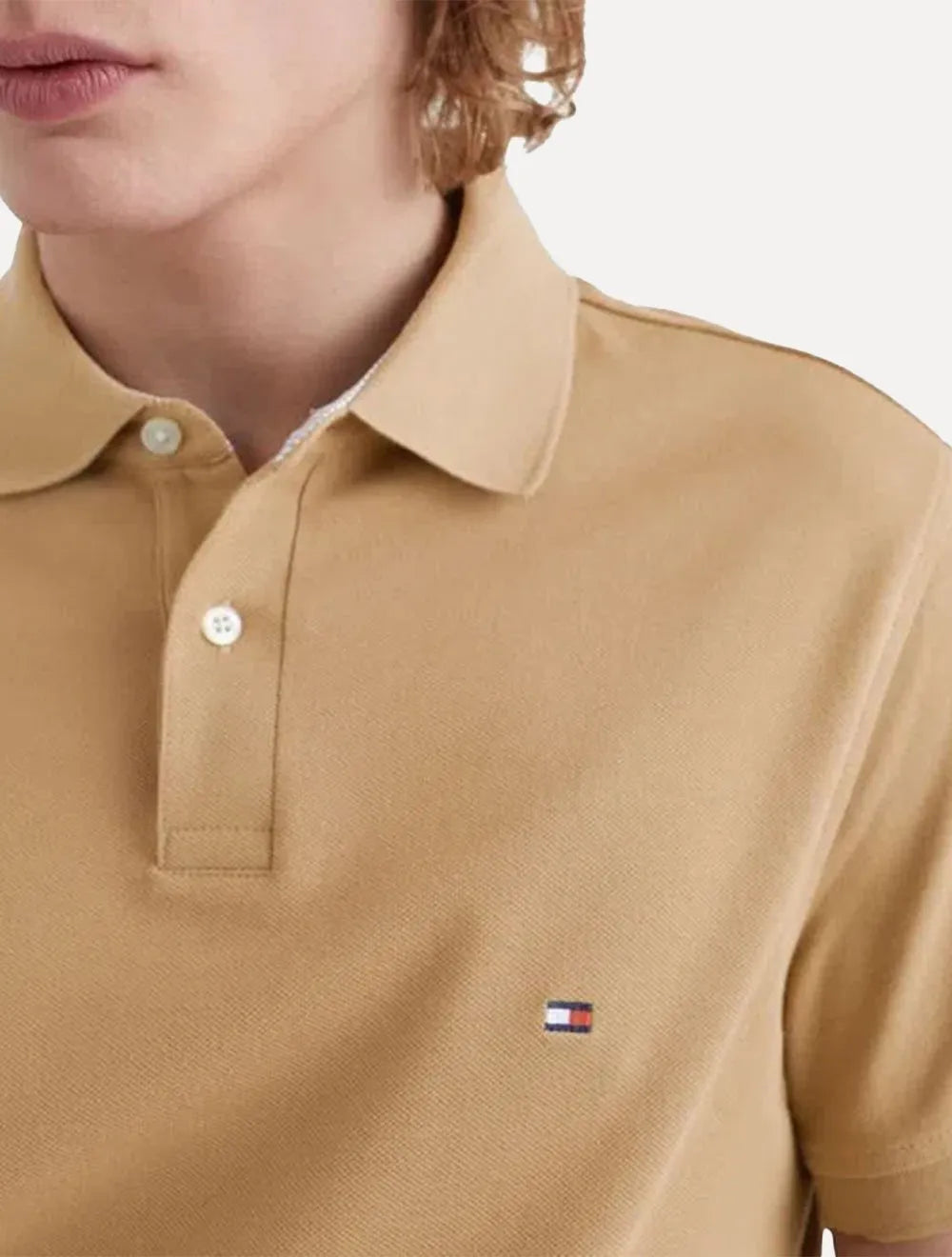 Polo Tommy Hilfiger Masculina Regular Piquet 1985 Cáqui