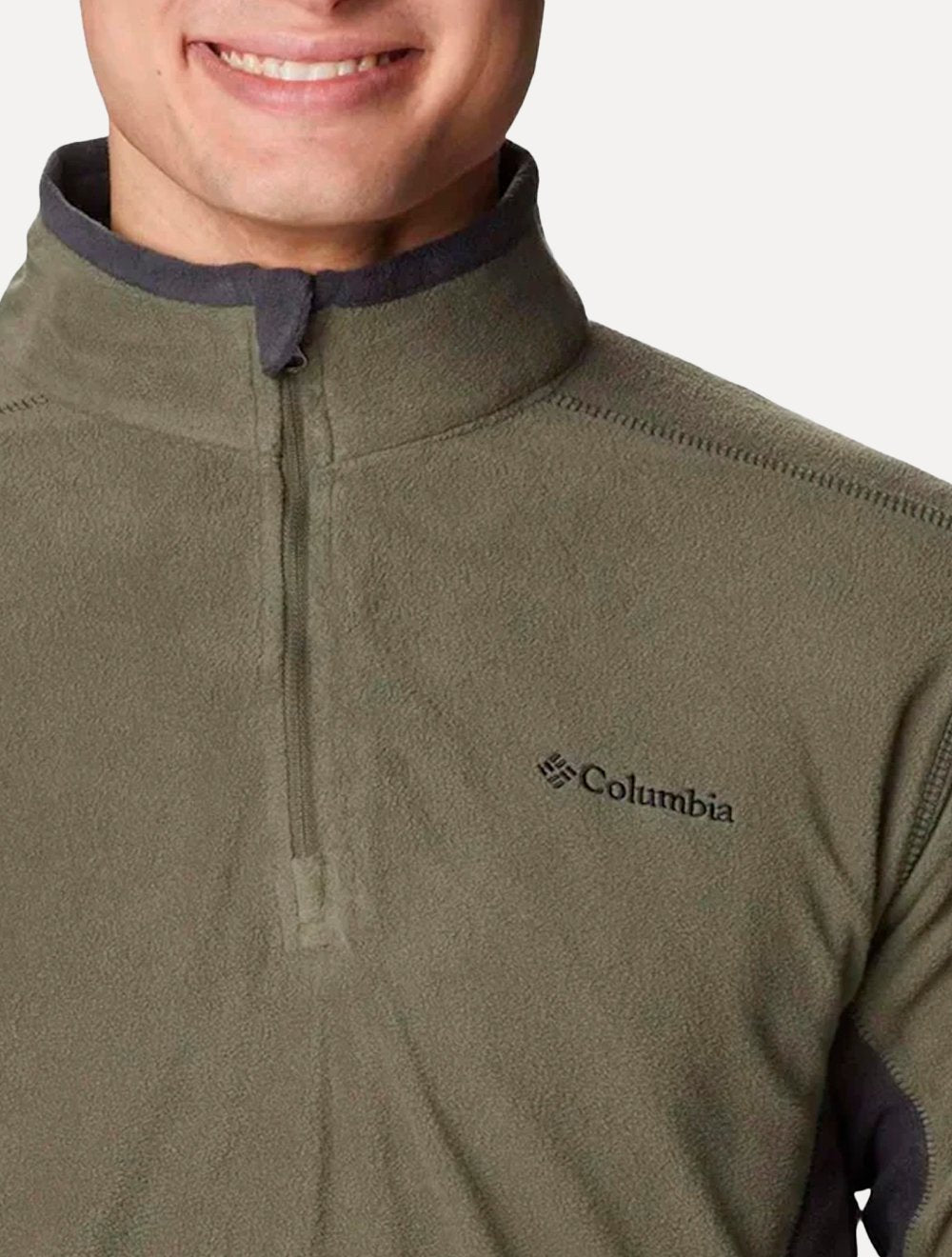 Blusa Columbia Masculina Klamath Range II Half Zip Stone Green / Shark Verde Militar