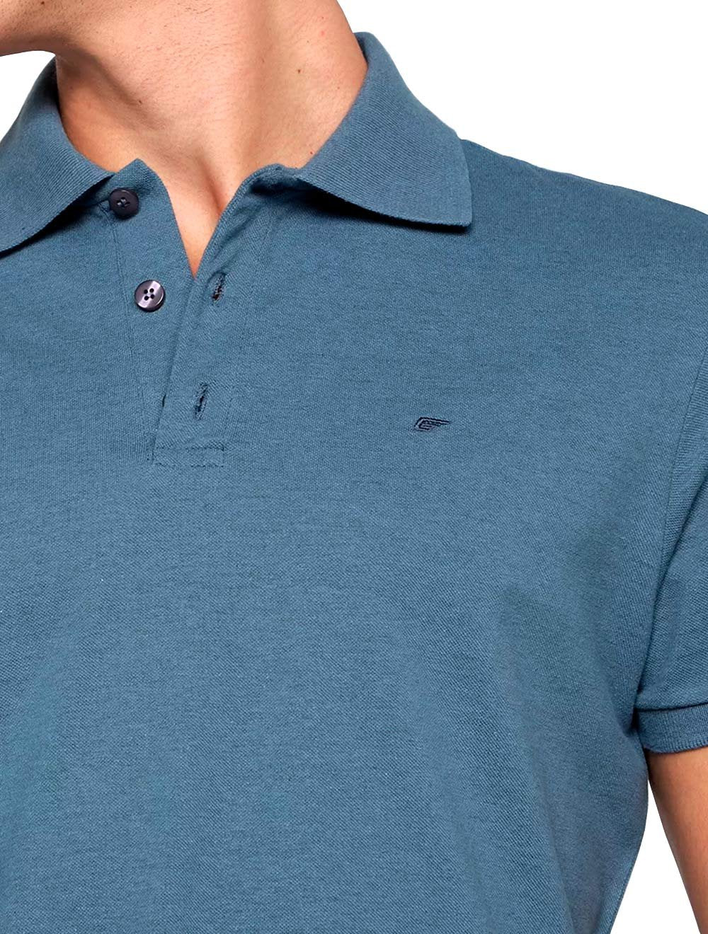 Polo Ellus Masculina Piquet Melange Easa Classic Azul Mescla