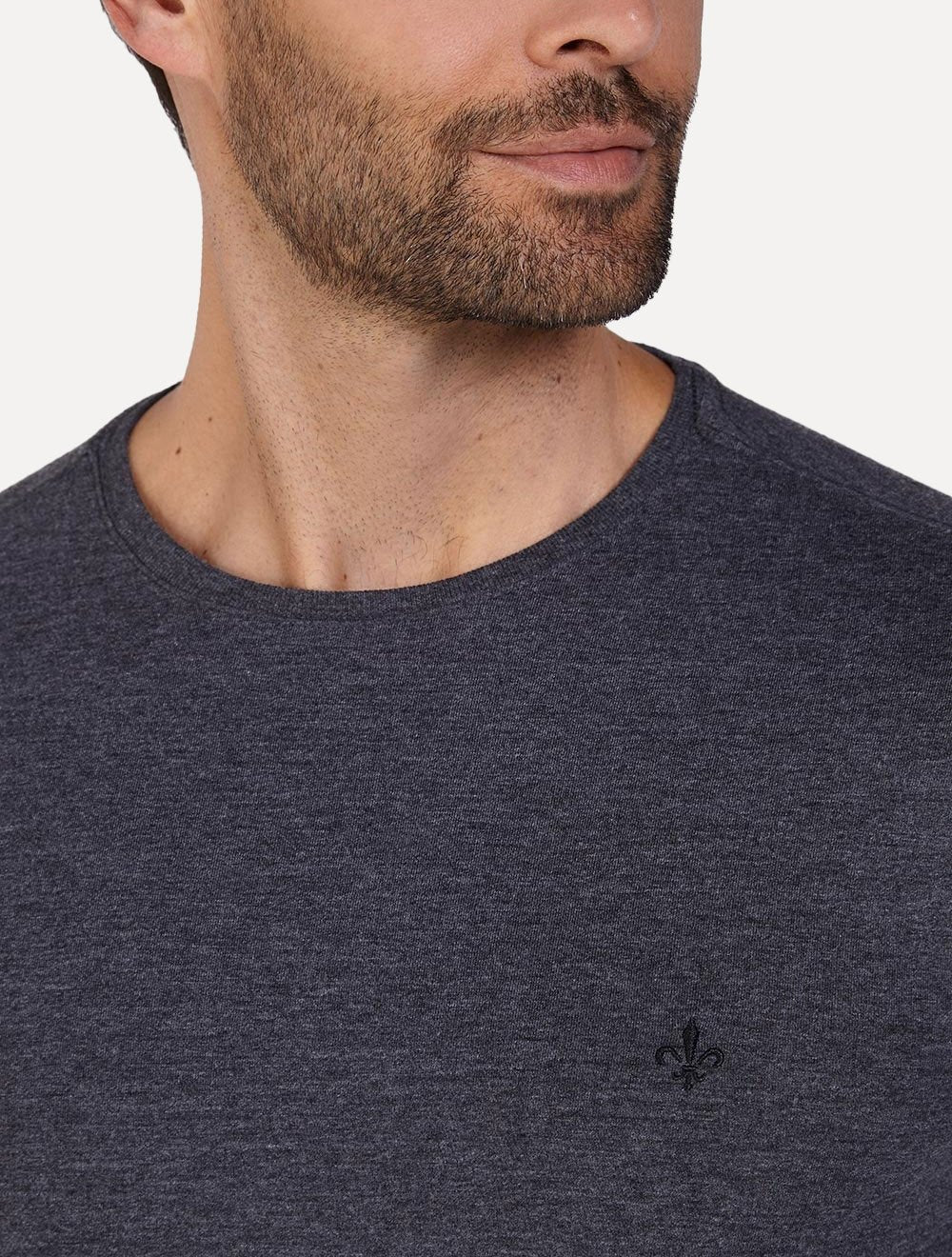 Camiseta Dudalina Masculina Sobretin Melange Chumbo Mescla
