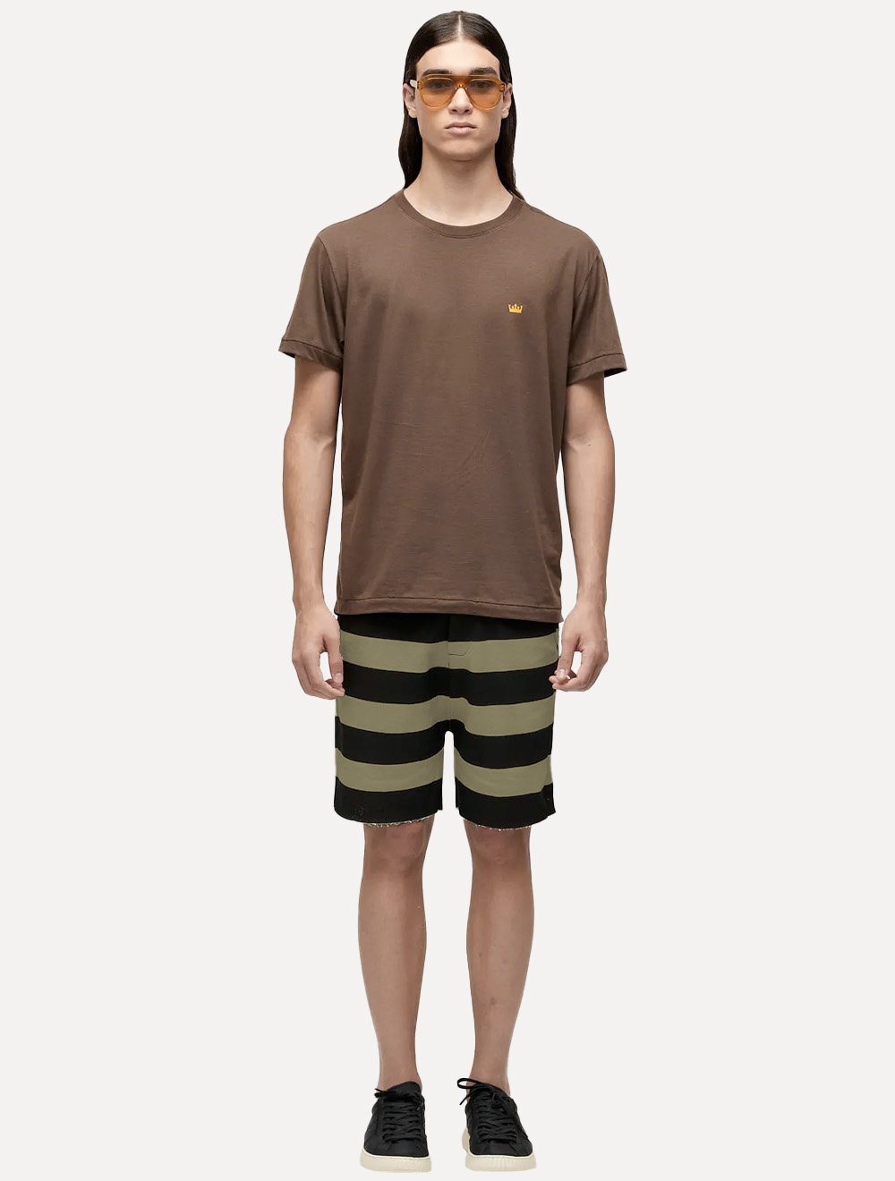 Bermuda Osklen Masculina Moletom Casual Listrada E-Fabric Verde Militar