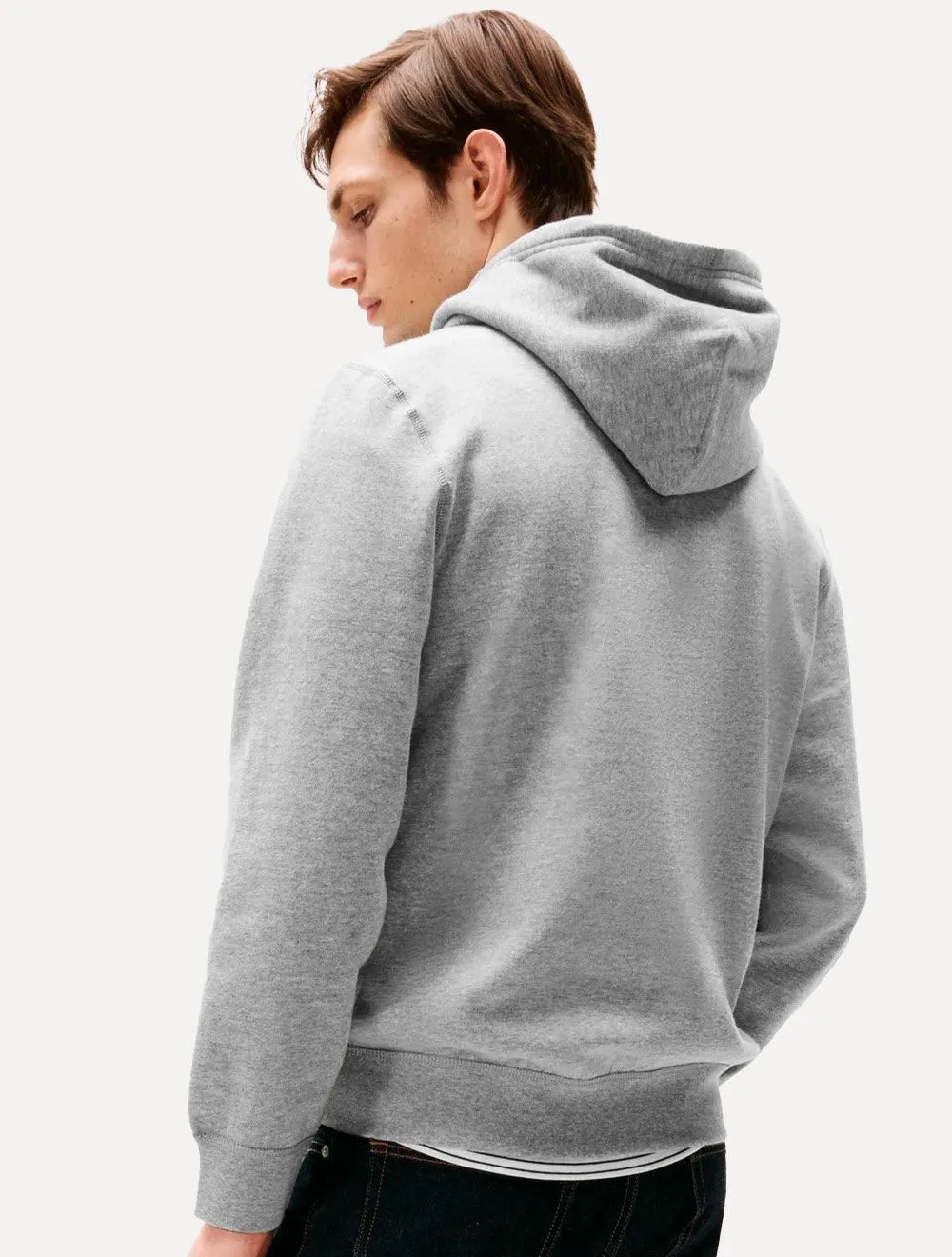Moletom Tommy Hilfiger Masculino Essential Fleece Hoody Flag Cinza Médio
