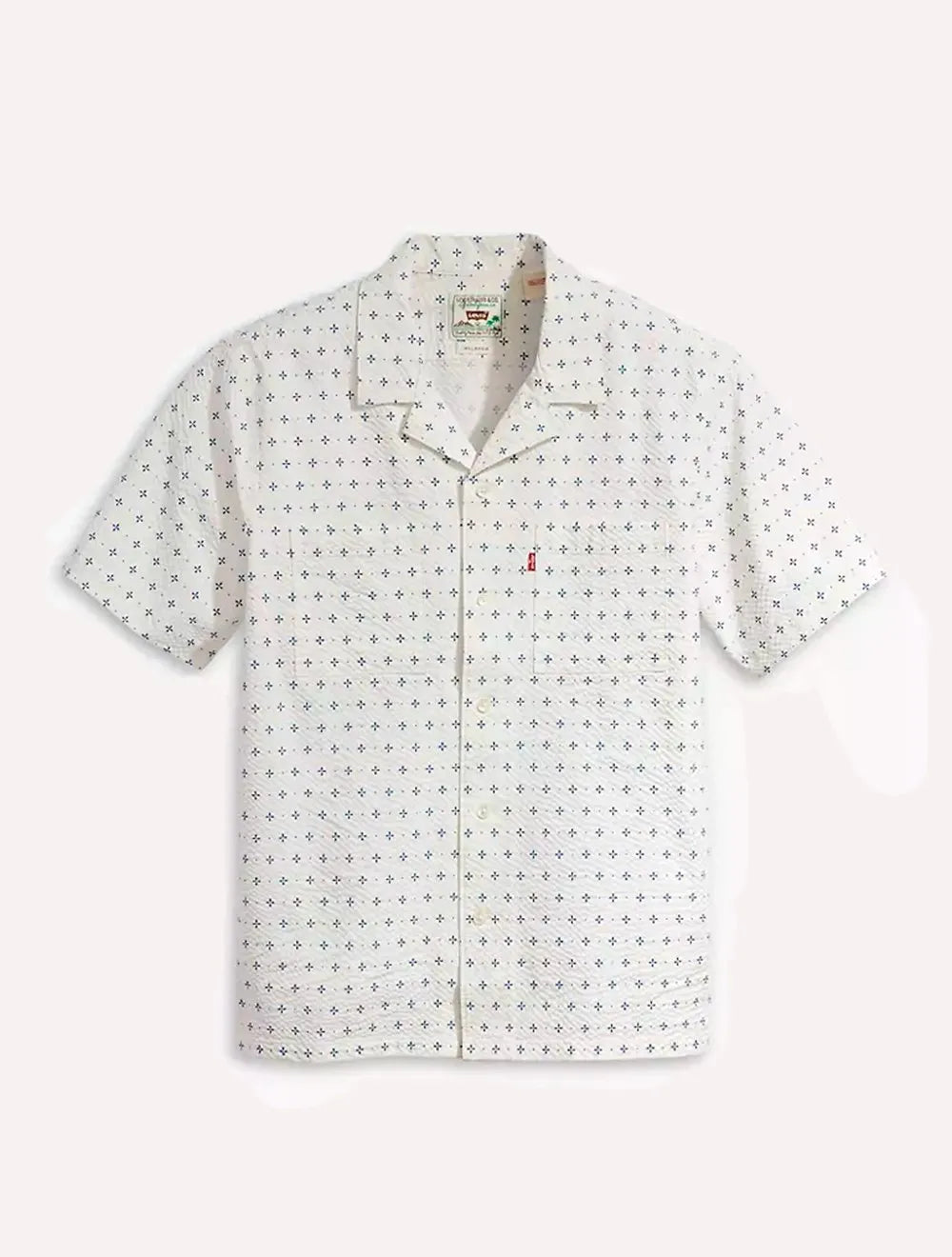 Camisa Levis Masculina Manga Curta Camp Texture Branca