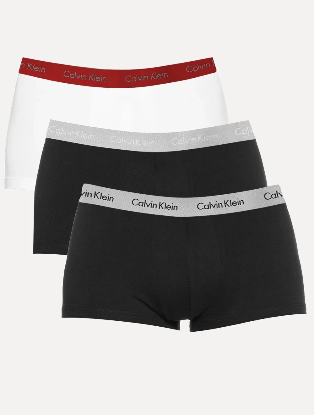 Cuecas Calvin Klein Low Rise Trunk Colors Print Branca/ Preta Pack 3UN