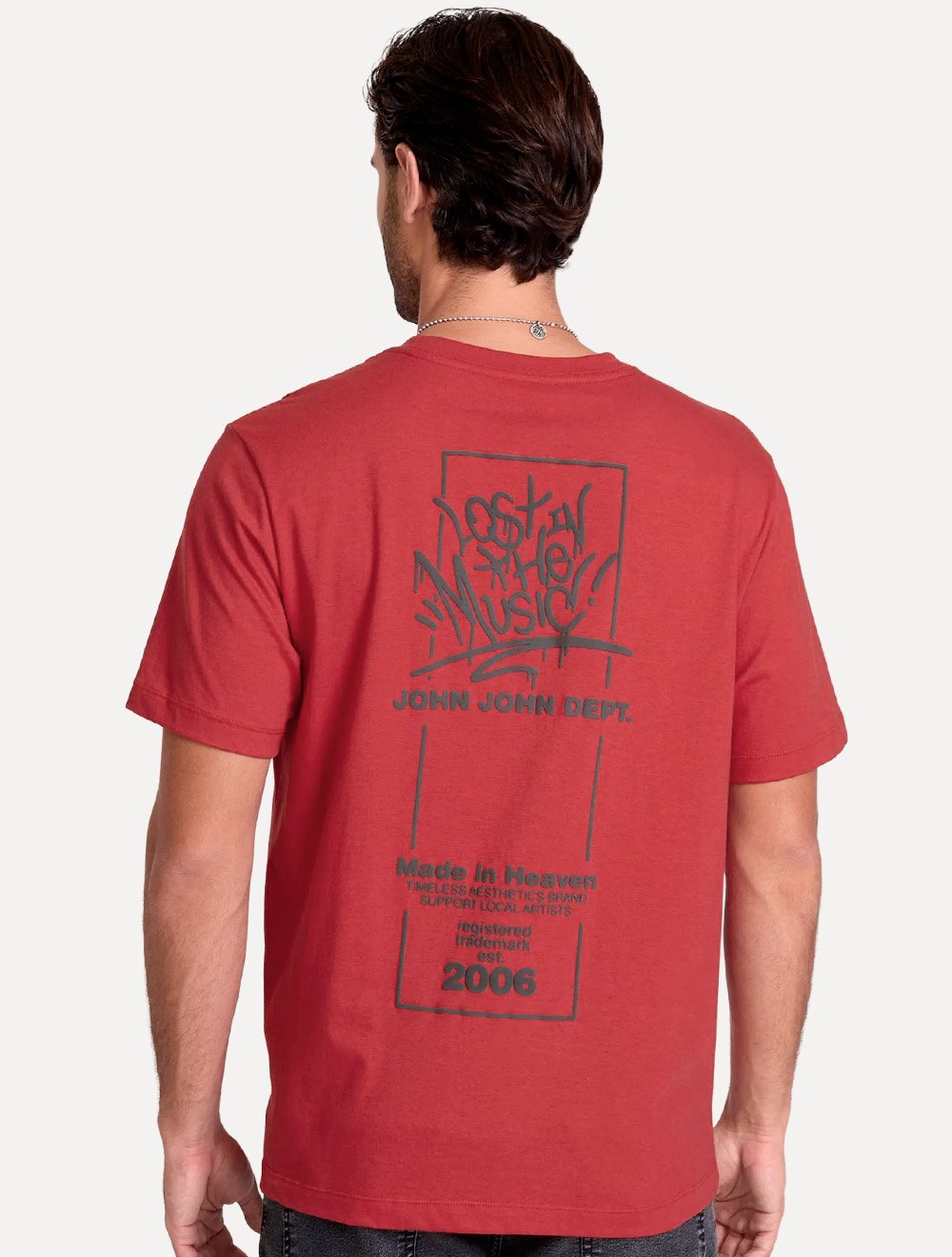 Camiseta John John Masculina Relaxed Fit Lost Vermelho