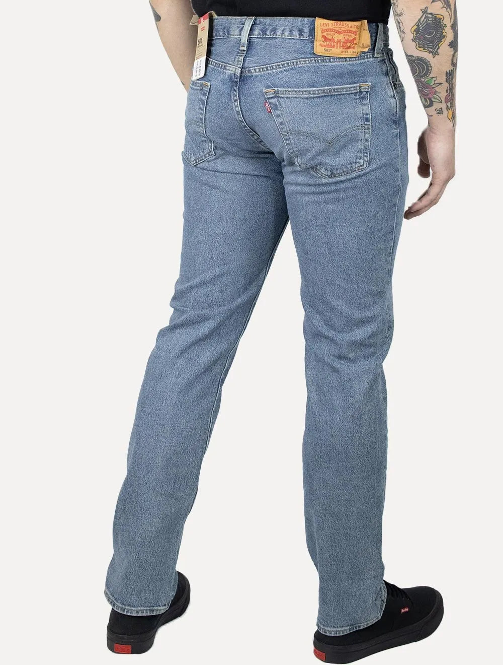 Calça Levis Jeans Masculina 501 Original Stretch Mid Rise Clara