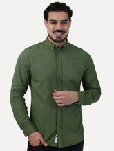 Camisa Tommy Hilfiger Masculina Oxford Regular Verde Sálvia