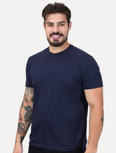 Camiseta K&J Black Masculina Slim Pima Cotton Premium Azul Marinho