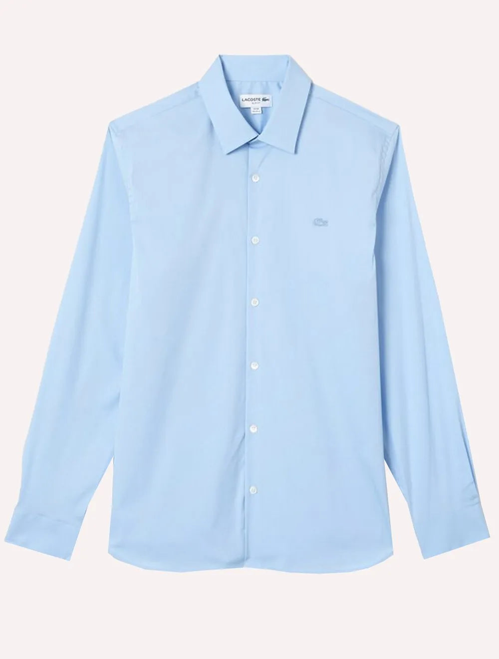 Camisa Lacoste Masculina Slim Fit Popeline Stretch Mono Azul Claro
