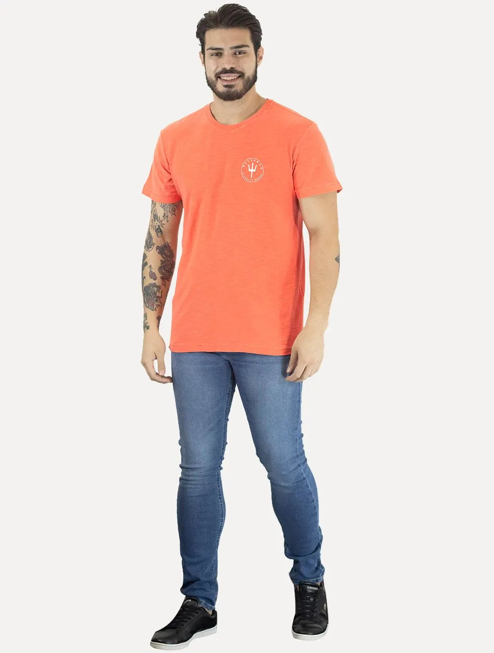 Camiseta Osklen Masculina Slim Rough Waterman Laranja