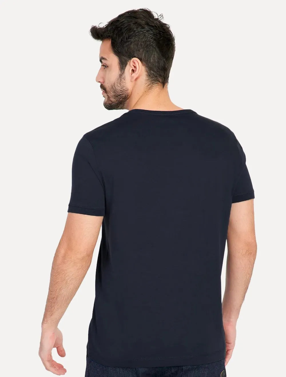 Camiseta Aramis Masculina Basic Lisa Light Logo Azul Marinho
