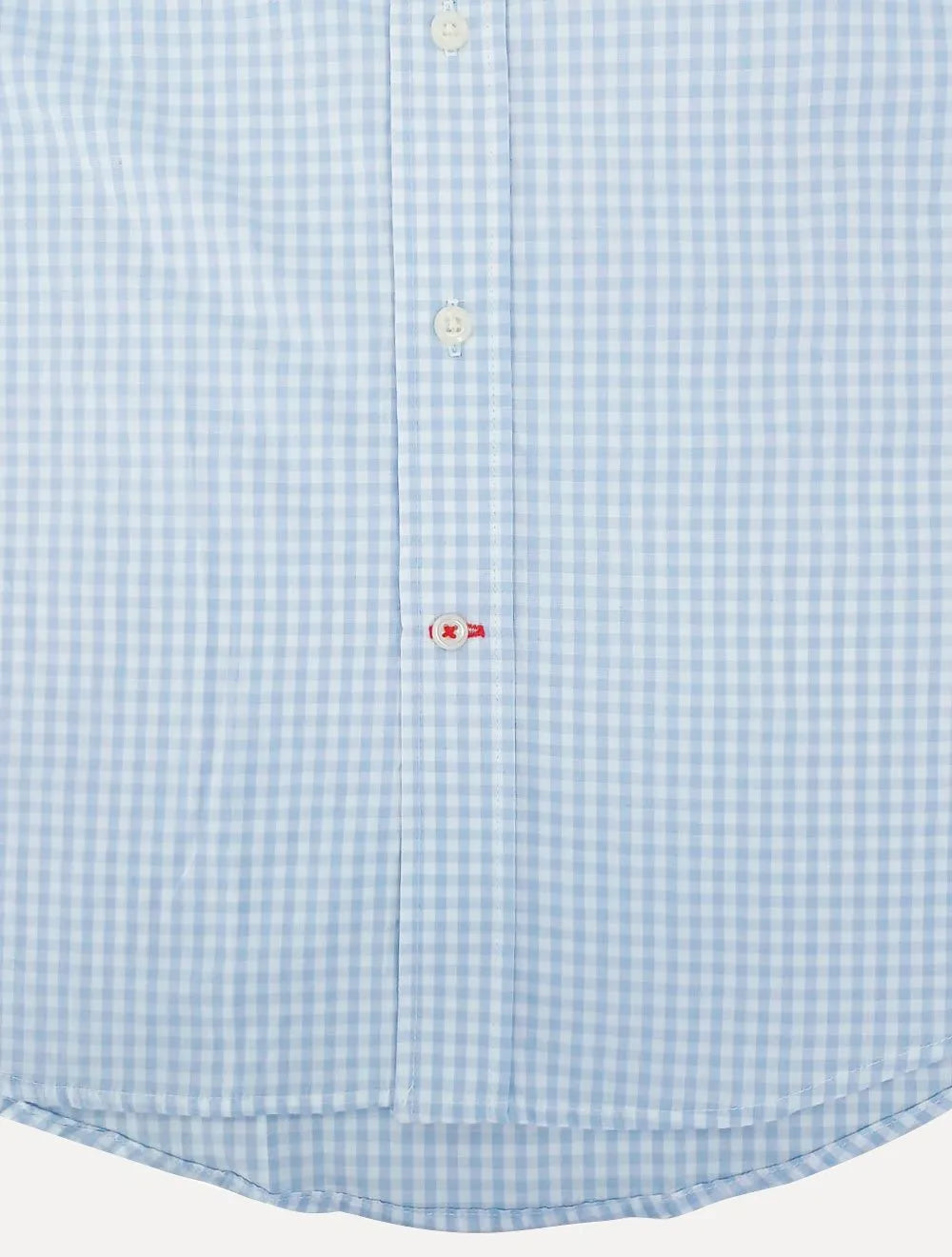 Camisa Tommy Hilfiger Masculina Xadrez Gingham Branca/Azul Claro