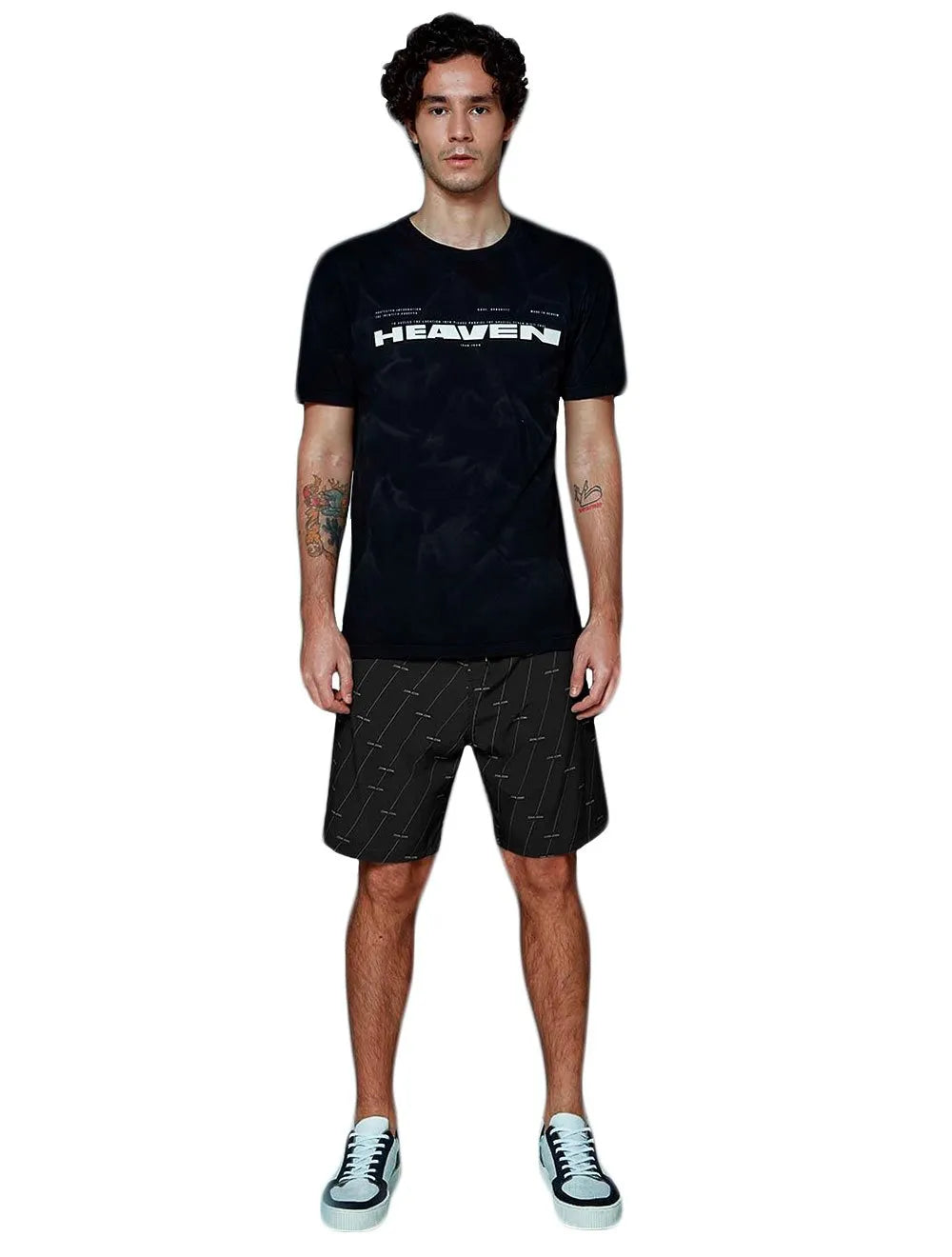 Bermuda John John Masculina D'Agua Verticals Preta