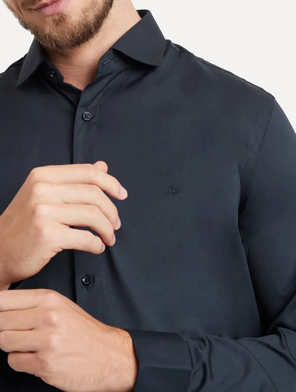 Camisa Aramis Masculina Cosmo Stretch Algodão Poliamida Azul Marinho